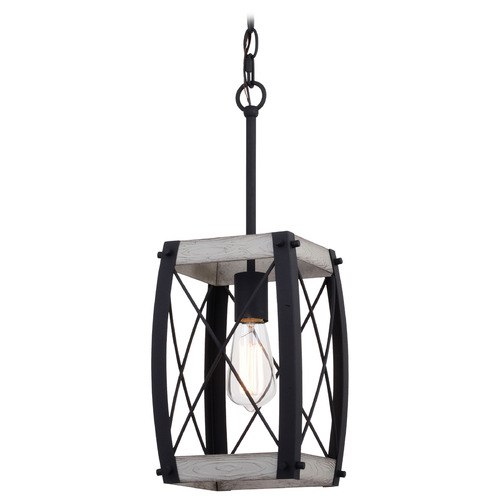Vaxcel Lighting Vaxcel Lighting Montclare Textured Black & White Ash Mini-Pendant Light P0354