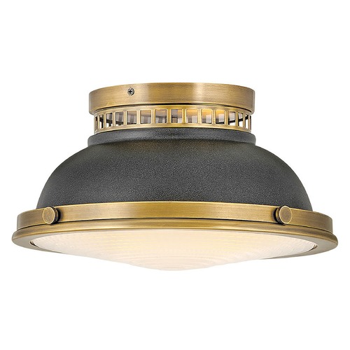 Hinkley Emery 12.75-Inch Heritage Brass & Aged Zinc Flush Mount by Hinkley Lighting 4081HB-DZ