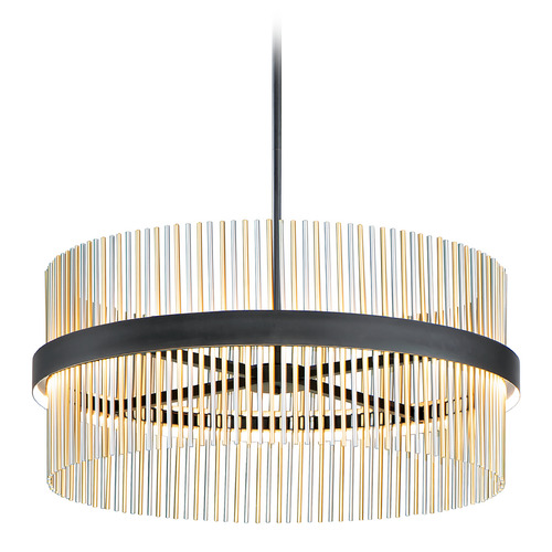 ET2 Lighting Chimes 34-Inch LED Pendant in Black/Nickel/Brass by ET2 Lighting E34207-BKSNSBR