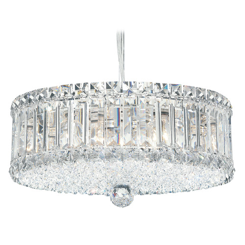 Schonbek Lighting Schonbek Worldwide Lighting Plaza Polished Stainless Steel Pendant Light with Drum Shade 6670O