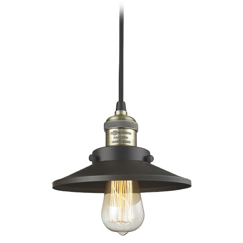 Innovations Lighting Railroad Black Antique Brass Mini Pendant by Innovations Lighting 201C-BAB-M6