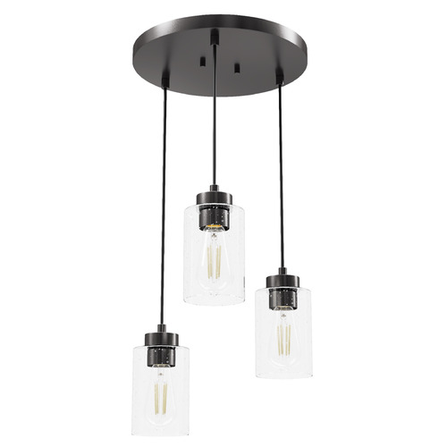 Hunter Fan Company Hunter Fan Company Hartland Noble Bronze Multi-Light Pendant with Cylindrical Shade 13064