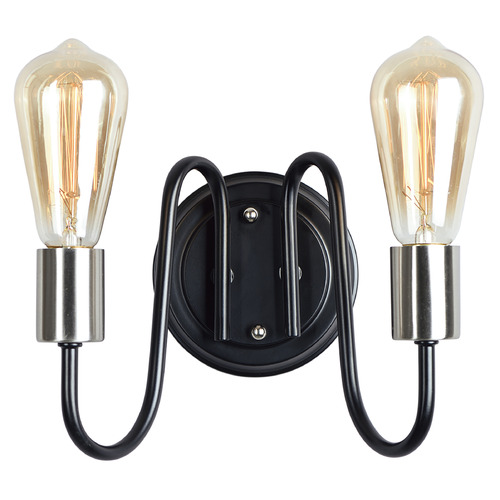 Maxim Lighting Maxim Lighting Haven Black & Satin Nickel Sconce 11739BKSN