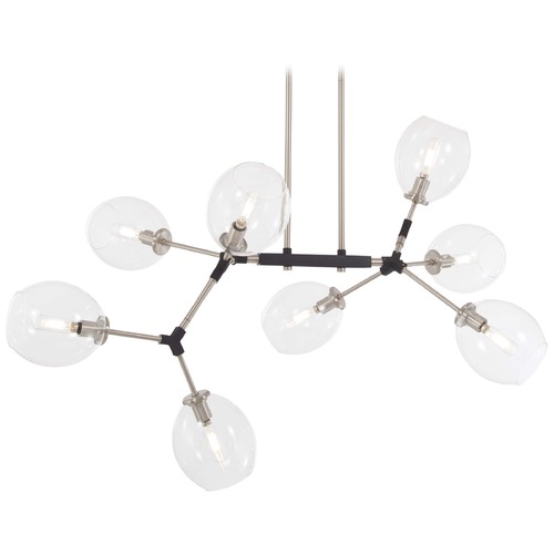 George Kovacs Lighting Nexpo 8-Light Organic Chandelier in Brushed Nickel & Black by George Kovacs P1368-619