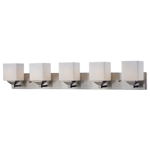 Z-Lite Quube Brushed Nickel Bathroom Light by Z-Lite 2104-5V