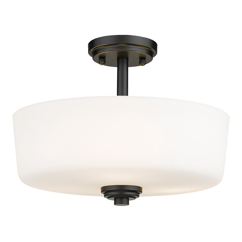 Z-Lite Arlington Matte Black Semi-Flush Mount by Z-Lite 220SF3-MB