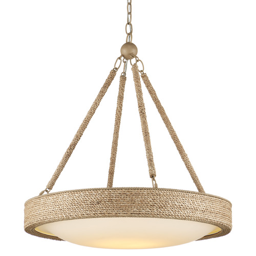 Currey and Company Lighting Currey and Company Hopscotch Natural / Beige / Sugar White LED Pendant Light with Bowl / Dome Shade 9000-1148