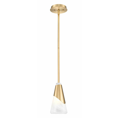 Z-Lite Z-Lite Aimie Modern Gold Mini-Pendant Light with Conical Shade 828P6-ROD-MGLD