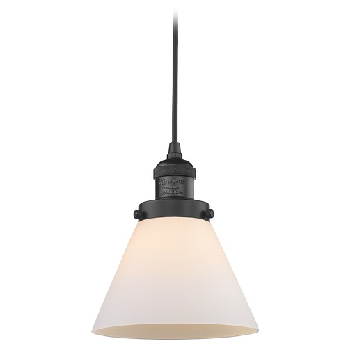 Innovations Lighting Large Cone Matte Black Mini Pendant by Innovations Lighting 201C-BK-G41