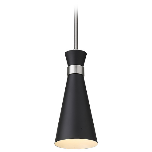 Z-Lite Soriano Matte Black & Brushed Nickel Mini Pendant by Z-Lite 728MP-MB-BN
