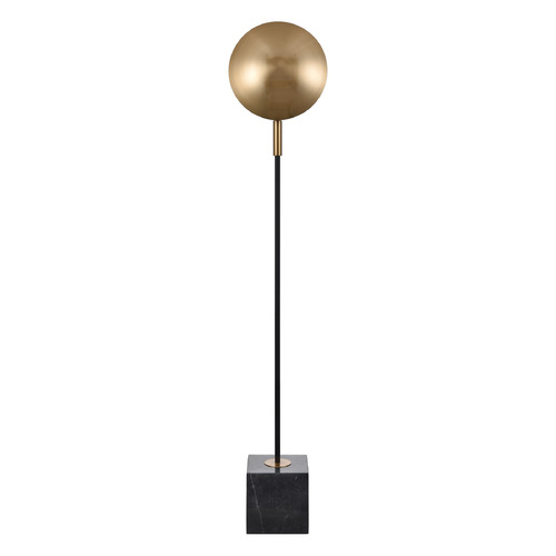 Elk Lighting Elk Lighting Addy Aged Brass & Black Floor Lamp with Bowl / Dome Shade H0019-11074