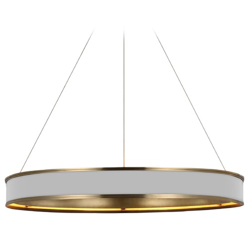 Visual Comfort Signature Collection Chapman & Myers Connery Chandelier in White & Brass by Visual Comfort Signature CHC1616WHTAB