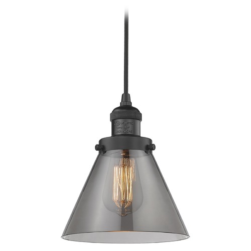 Innovations Lighting Large Cone Matte Black Mini Pendant by Innovations Lighting 201C-BK-G43