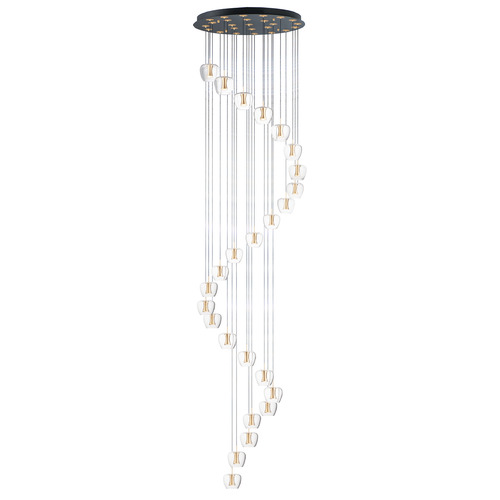ET2 Lighting Newton 25-Light LED Pendant in Black & Gold by ET2 Lighting E24169-18BKGLD