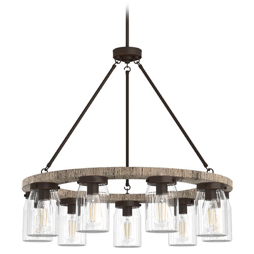 Hunter Fan Company Hunter Fan Company Devon Park Onyx Bengal & Barnwood Chandelier 19245