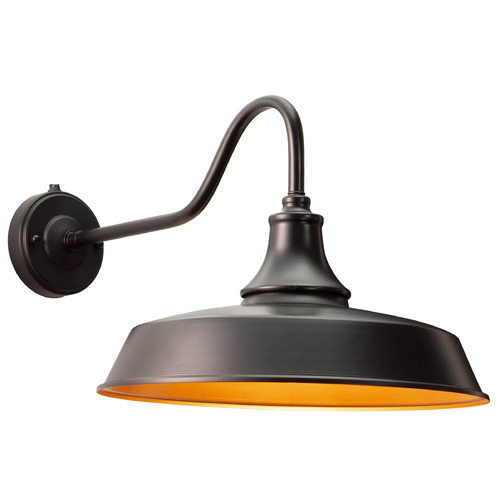 Vaxcel Lighting Vaxcel Lighting Dorado Dark Bronze & Light Gold Barn Light T0369