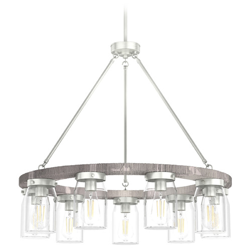 Hunter Fan Company Hunter Fan Company Devon Park Brushed Nickel & Grey Wood Chandelier 19246