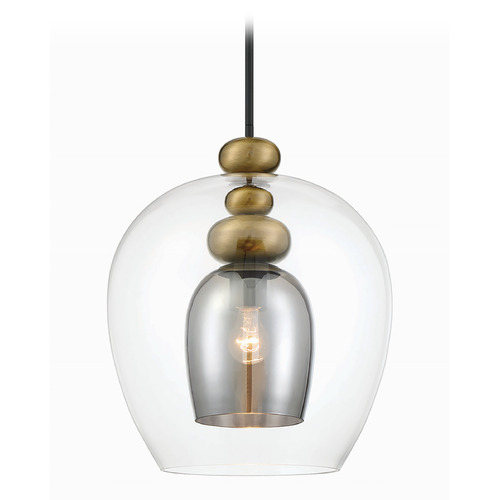 Metropolitan Lighting Amesbury Pendant in Coal & Oxidized Aged Brass by Metropolitan Lighting N6660-865