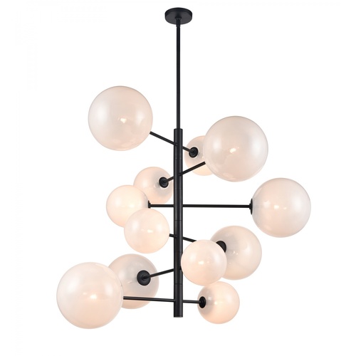 Avenue Lighting Delilah 43-Inch Wide Chandelier in Black & White by Avenue Lighting HF4212-BK-WHT