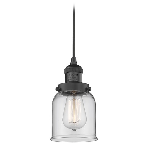 Innovations Lighting Small Bell Matte Black Mini Pendant by Innovations Lighting 201C-BK-G52