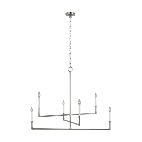 Visual Comfort Studio Collection Chapman & Meyers 44-Inch Bayview Polished Nickel Chandelier by Visual Comfort Studio CC1356PN
