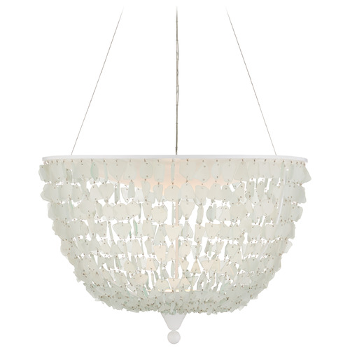Currey and Company Lighting Currey and Company Thalassa Seaglass / Sugar White LED Pendant Light 9000-1155