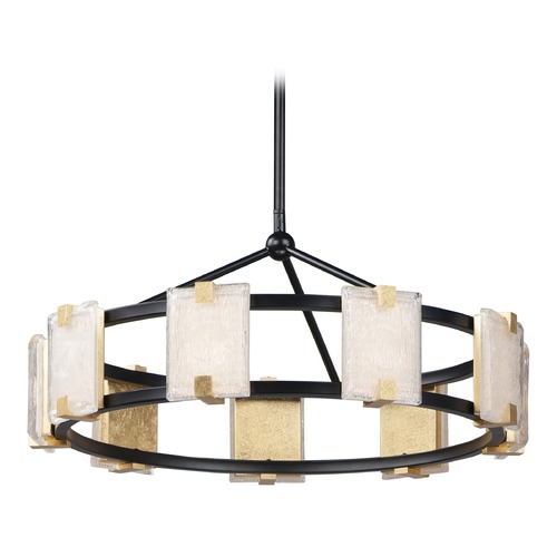Maxim Lighting Radiant Black & Gold Leaf LED Chandelier by Maxim Lighting 39535CYBKGL