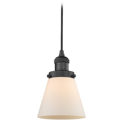 Innovations Lighting Small Cone Matte Black Mini Pendant by Innovations Lighting 201C-BK-G61