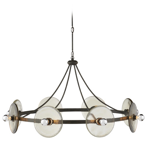 Currey and Company Lighting Currey and Company Tom Caldwell Circumstellar Disc Black Iron / Clear Chandelier 9000-1150