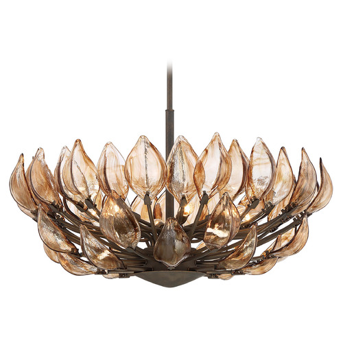 Metropolitan Lighting Arboles Pendant in Heritage Bronze with Amber Glass by Metropolitan Lighting N6688-874