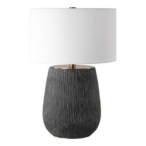 Uttermost Lighting The Uttermost Company Americana Aged Black Table Lamp with Drum Shade 30293-1