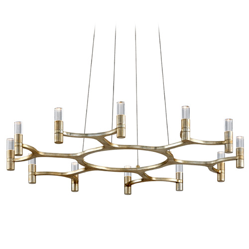Corbett Lighting Corbett Lighting Nexus Warm Silver Leaf LED Chandelier 258-012-WSL