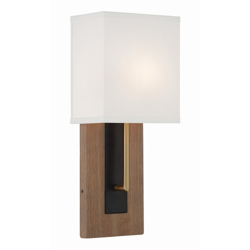 Crystorama Lighting Crystorama Lighting Brent Matte Black, Vibrant Gold Sconce BRE-A3633-MK-VG