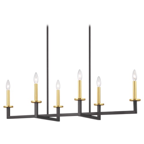 Progress Lighting Blakely Graphite 6-Light Linear Chandelier by Progress Lighting P400114-143
