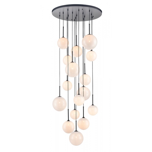 Avenue Lighting Delilah 16-Light Pendant in Matte Black by Avenue Lighting HF4266-BK-WHT