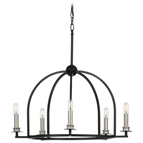 Progress Lighting Seneca Black 5-Light Chandelier by Progress Lighting P400115-031