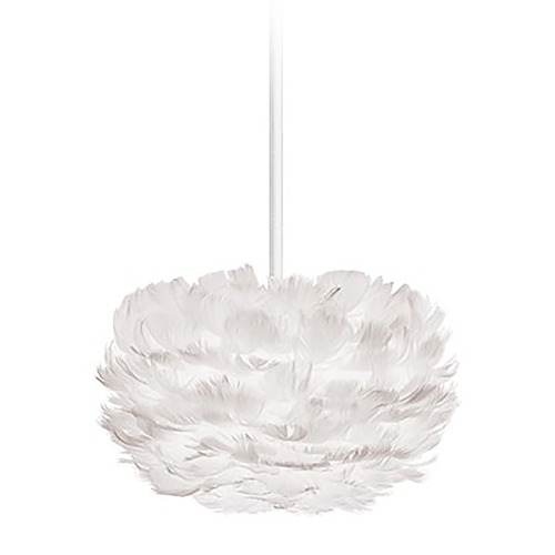 UMAGE UMAGE White Mini-Pendant Light with White Feather Shade 3000_4007