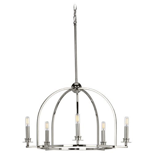 Progress Lighting Seneca Polished Nickel 5-Light Chandelier by Progress Lighting P400115-104
