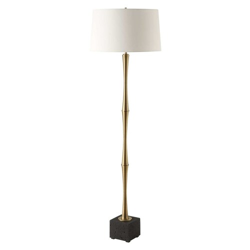 Uttermost Lighting The Uttermost Company Shino Antique Brass & Black Floor Lamp with Empire Shade 30416