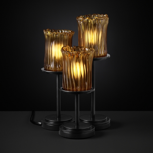Justice Design Group Veneto Luce Collection Matte Black Table Lamp by Justice Design Group GLA-8797-16-AMBR-MBLK