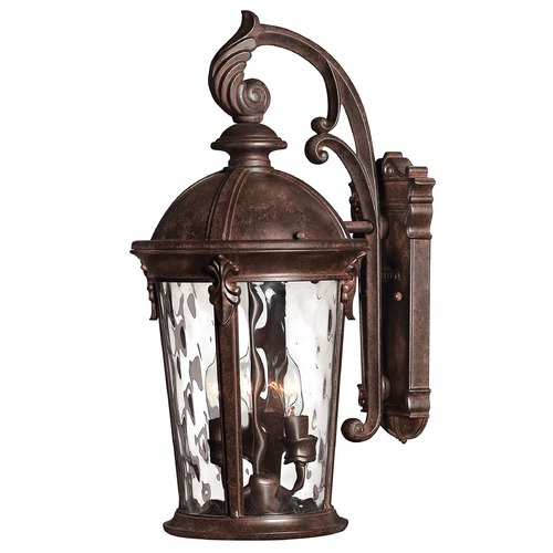 Hinkley Outdoor Wall Light with Clear Glass in River Rock by Hinkley Lighting 1898RK