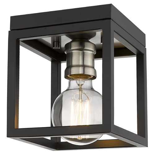 Z-Lite Kube Matte Black & Brushed Nickel Flush Mount by Z-Lite 480F1-MB-BN