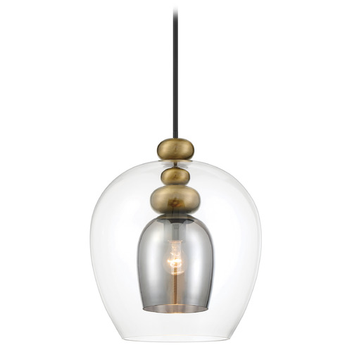 Metropolitan Lighting Amesbury Pendant in Coal & Oxidized Aged Brass by Metropolitan Lighting N6661-865
