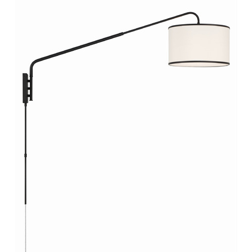 Crystorama Lighting Crystorama Lighting Mallory Matte Black Plug and Cord Wall Lamp MAL-601-MK