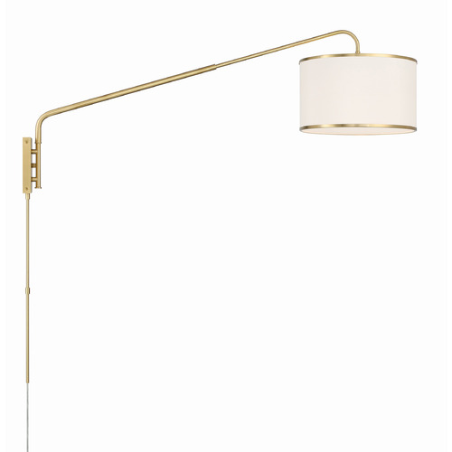 Crystorama Lighting Crystorama Lighting Mallory Soft Brass Plug and Cord Wall Lamp MAL-601-SB
