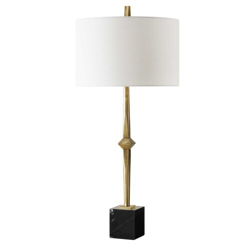 Uttermost Lighting The Uttermost Company Suranne Antique Brass & Black Table Lamp with Drum Shade 30410