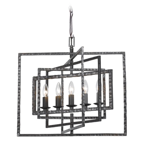 Crystorama Lighting Crystorama Capri Raw Steel Pendant Light 336-RS