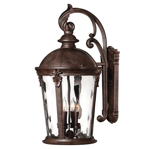 Hinkley Outdoor Wall Light with Clear Glass in River Rock by Hinkley Lighting 1899RK