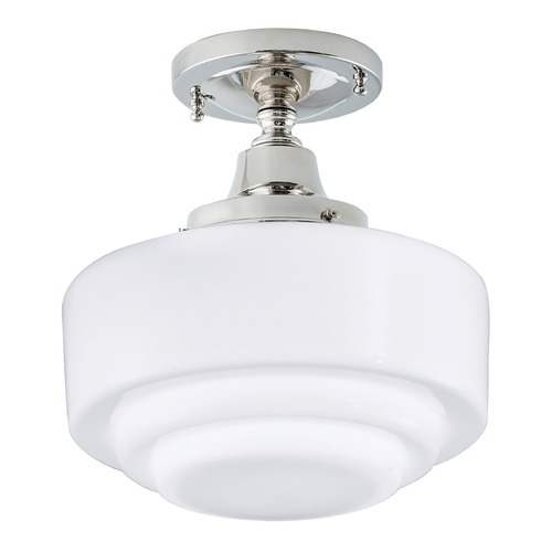 Norwell Lighting Schoolhouse Polished Nickel Semi-Flush Mount 5361F-PN-ST