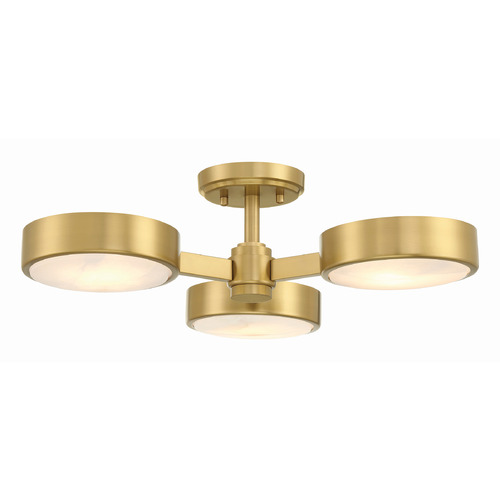 Crystorama Lighting Crystorama Lighting Orson Modern Gold Semi-Flushmount Light ORS-733-MG-ST